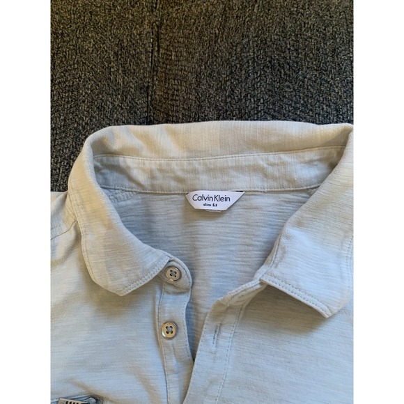 Calvin Klein Polo Shirt Mens XLarge light Gray Short Sleeve - Picture 2 of 10